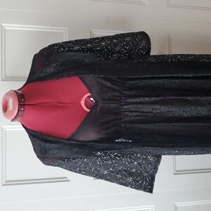 VTG 60s–70s Black Lace Robe & Slip Dress Set – Elegant Lady Montreal